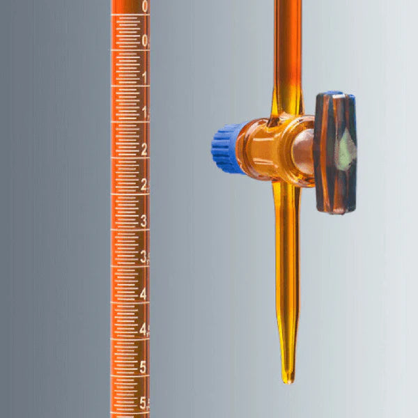 Amber Straight Bore Buret 50 ml