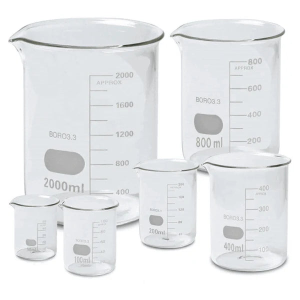 Glass Beakers Kit Set of 5 Beakers