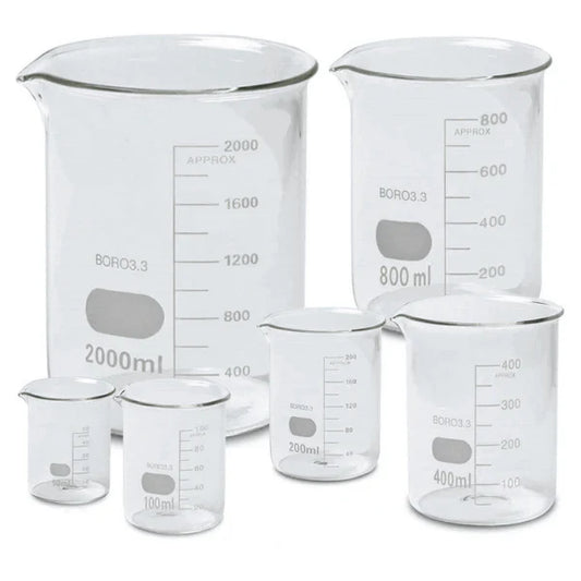 Glass Beakers Kit Set of 7 Beakers
